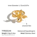 Gedetailleerde productparameters voor gouden roestvrijstalen ring met vintage 3D-bloemblad - Fijne 3D Bloemblad Stijl (YYR026144)