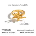 Detailweergave van 3D-zeesterring met specificaties voor maat, gewicht en materiaal - 3D Zeester/Bloemblad Stijl (YYR026145)