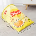 Crinkle cat tunnel toy shaped like a yellow potato chip bag 45x35cm size - Yellow