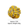 Grande palla in corda di cotone intrecciata giallo e grigio per cani, 7 cm, 100 g - Grande (Circa 7cm) / Giallo