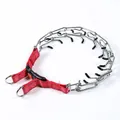 Collar de adiestramiento para perros de metal con correa de nailon rojo resistente y hebilla - 2.5mm*35cm / Rojo