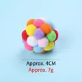 Bunter Regenbogen-Pompon-Katzenball für interaktives Spielen, 4 cm Durchmesser und 7 g Gewicht - 4CM Durchmesser / Regenbogen