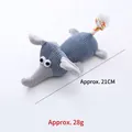 Durable blue corduroy elephant dog chew toy with knotted rope tail for interactive play - Grey Elephant