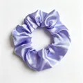 Elegant lavender purple satin silk scrunchie with soft sheen and textured folds - Lavender (11)