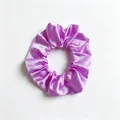 Elegant lavender purple satin fabric scrunchie hair tie for women ball head styling - Purple (15)