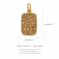 Colgante egipcio vintage de cobre con acabado chapado en oro para diseño de joyas - Colgante de Tableta Antigua No.1 (JXPK260311KI)