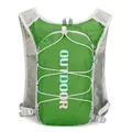 Green outdoor sports backpack for cycling and running with breathable mesh straps - 21x7x38cm / 2408 Green