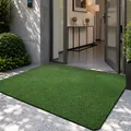 Paillasson extérieur en gazon artificiel vert durable avec support antidérapant pour entrée - 50*80cm / Séquence de Mousse (Vert)