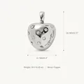 Polished silver strawberry pendant charm with clear zirconia stones made of copper metal - No. 1 Apple Pendant