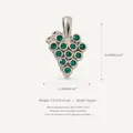 Elegant grape shaped pendant with emerald green zircons and silver plated copper base - No. 4 Grape Pendant