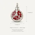 Detailed pomegranate shape copper pendant with red zircons for DIY jewelry making - Pomegranate Pendant #6