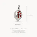 Minimalist silver-plated copper pepper pendant with red zircon stones for DIY jewelry - Lemon Pendant #11