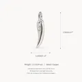 Silver-colored horn pendant with clear stone, 17mm x 3.6mm copper jewelry variant - No.13 Chili Pendant