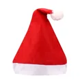 Classic red non-woven Christmas Santa hat with white plush trim and pom-pom detail. - Adult Standard Non-woven Christmas Hat