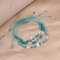Handmade turquoise Evil Eye beaded adjustable bracelet for women in bohemian style - Style 75 Combo-Turkish Blue Evil Eye (Style 75) / Set of 3