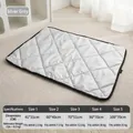 Silver gray quilted waterproof pet sleeping mat for cats and dogs with size chart. - Size 1 41*31 / Silver Grey Waterproof Mat