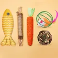Ensemble interactif de 5 jouets pour chat comprenant bâton à mâcher, carotte, poisson et souris - Set de Jouets de Valeur 5 Pièces