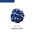 Palla di corda in cotone intrecciato blu e grigio per cani, 6.5cm, peso di 65g - Medio (Circa 6.5cm) / Blu