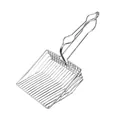 Durable stainless steel cat litter scoop with ergonomic handle and wide sifter - L / Silver