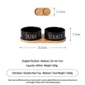 Doppel-Keramiknapf-Set in Schwarz mit Bambustablett und Aufdruck, Größe Medium - Mittleres Schwarzes Napf Set Mit Doppel Tablett