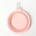 Zusammenklappbarer rosa Silikon-Napf für Haustiere mit Metallkarabiner für Reisen - 350ml / Rosa