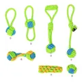 Lot diversifié de sept jouets en corde de coton tressée durable pour chiens et chiots - Ensemble de 7 pièces