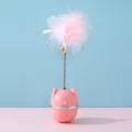 Juguete para gatos tentempié rosa con resorte flexible, plumas suaves y cascabel dorado - Talla única / Gatito Tentetieso / Rosa