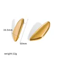 Minimalistische onregelmatige gouden roestvrijstalen oorknopjes met afmetingen - Gestroomlijnde Onregelmatige Stijl (TE60922-G)