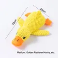 Medium size yellow plush duck dog toy with squeaker for medium breeds - 32x28cm / M