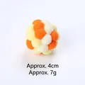 Handmade colorful pompom ball cat toy for exercise and play, 4cm diameter, 7g weight - 4CM Diameter / Orange