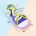 Durable purple and green rope knot slipper dog toy for interactive chewing play - 18x8x7cm / Purple