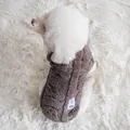 Cozy brown textured fleece dog winter coat featuring integrated leash D-ring for small dogs - XS / Brown