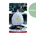 Grünes kariertes Katzen-Geschirr und Leinen-Set mit süßem Zitronen-Rucksack - Klein (3-7 lbs) / Grün