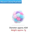 Handmade macaron colorful plush ball cat toy 4cm soft pom-pom design for indoor pets - 4CM Diameter / Pink Purple Blue