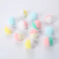 Soft macaron dual-color plush cat toy balls set for pet chasing and boredom relief - Diameter Approx 4.5cm / Random Two-Tone Color