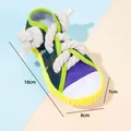 Slipper shaped dog rope chew toy with size dimensions, 18cm length for small dogs - 18x8x7cm / Yellow