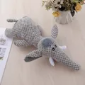 Grey elephant-shaped squeaky plush toy for dogs, durable chew toy in corn fleece. - Elephant