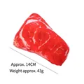 Realistic steak shaped plush dog toy for pet molar cleaning and interactive play - Beef