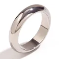 Anello a cupola minimalista in acciaio inossidabile argento con finitura lucida a specchio - Stile Liscio ad Arco Rotondo (R4838) / Argento