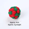Red and green plush Christmas ball cat toy, 4cm diameter, handmade felt ball for pets - 4CM Diameter / Christmas Colors (Red & Green)