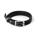 Adjustable black reflective nylon dog collar with soft foam padding and durable buckle - 1.5cm / Black