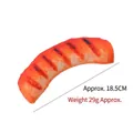 Plush grilled sausage dog toy for interactive play and chewing, approx 18.5cm long - Sausage