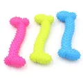 Durable bone-shaped rubber dog chew toys available in pink, neon yellow, and blue colors. - Small Z-Bone / 10.5x4cm