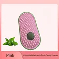 Pink pea-shaped cat self-grooming device featuring a rotatable fresh catnip ball for play - Ziplock Bag Packaging / Pink