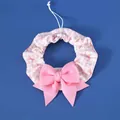 Cute pink gingham pet bib collar featuring a large decorative bow for small dogs and cats - Bib with Bow / S / Pink