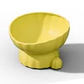 Gelber Futternapf in Kaktusform mit ergonomischem Nackenschutz für Katzen und Hunde - Kaktus Form / Einzelschüssel / Gelb