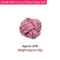 Piccola palla giocattolo per cani in corda di cotone intrecciata rosa e grigia, 6cm - Piccolo (Circa 6cm) / Rosa