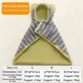 Soft green and purple striped pet cloak blanket for cats and small dogs with hooded design - S / Cloak Blanket / Purple and Green Stripe