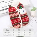 Cozy Christmas themed pet vest with bear detail and integrated size chart for dogs - S / Christmas Bear Vest