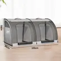 Grauer 2-in-1 faltbarer Haustier-Autositz mit atmungsaktivem Netz und 100cm Längenmaß - Einheitsgröße / Faltbarer Käfig-Stil / 100*50*50CM / Grau